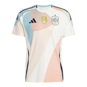 Camisa Seleção Espanha Eurocopa II 25/26 - Torcedor Adidas Masculina - Branca com detalhes em rosa e azul