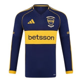 Camisa Boca Juniors I 25/26 manga longa - Torcedor Adidas Masculina - Azul com detalhes em amarelo
