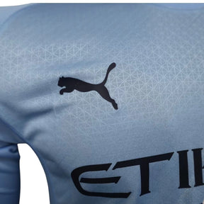 Camisa Manchester City I 25/26 manga longa - Jogador Puma Masculina - Azul com detalhes em branco