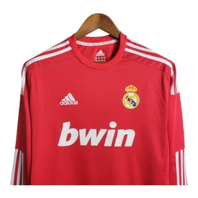 Camisa Retrô Real Madrid II 11/12 manga longa - Masculina Adidas - Vermelha com detalhes em branco
