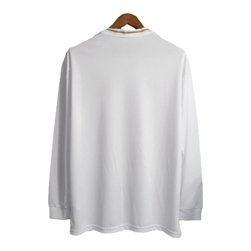 Camisa Retrô Real Madrid I 2019/2020 manga longa - Adidas Masculina - Branca com detalhes em dourado