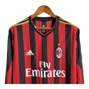 Camisa Retrô AC Milan 2013/2014 manga longa - Masculina Adidas - Preta e vermelha com detalhes em dourado