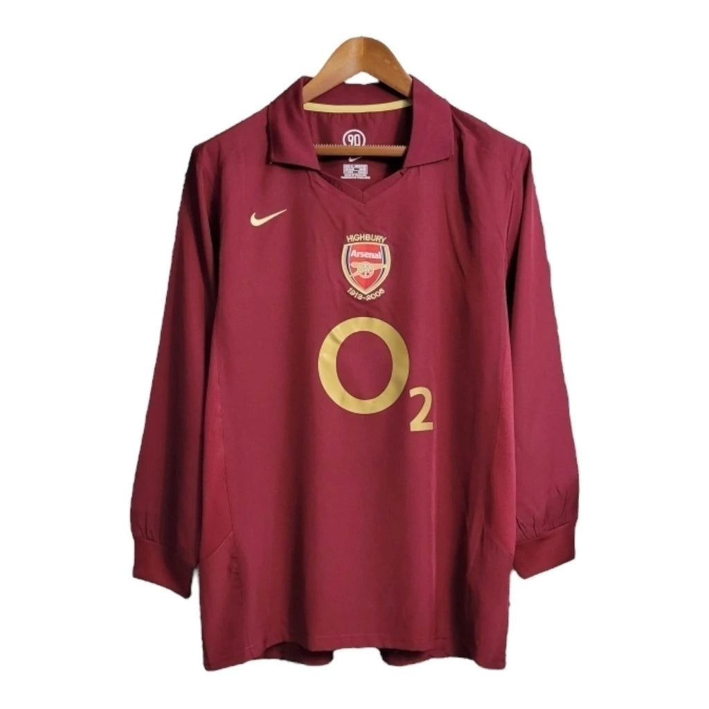 Camisa Retrô Arsenal I 2005/2006 manga longa - Nike Masculina - Vinho