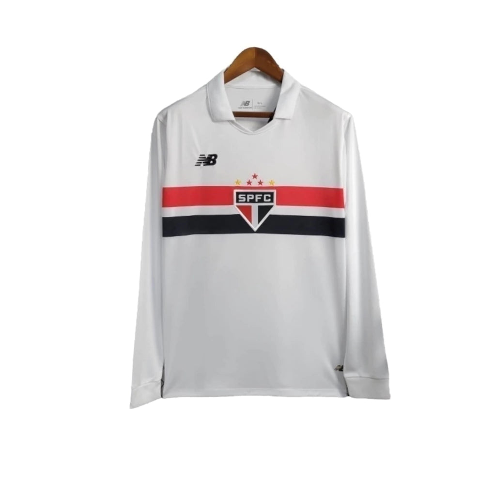 Camisa São Paulo I 24/25 manga longa - Torcedor New Balance Feminina - Branca