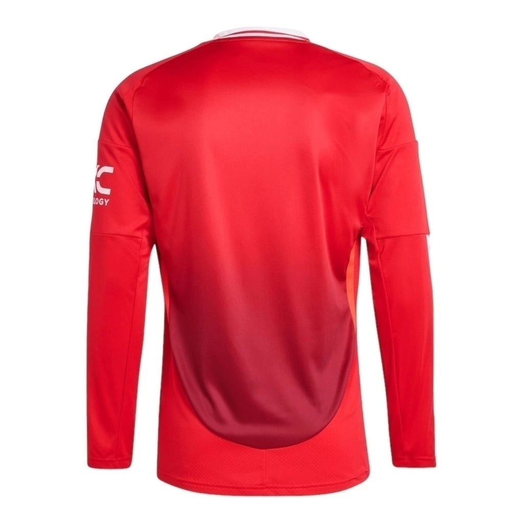 Camisa Manchester United I 24/25 manga longa - Torcedor Adidas Masculina - Vermelha com detalhes em branco