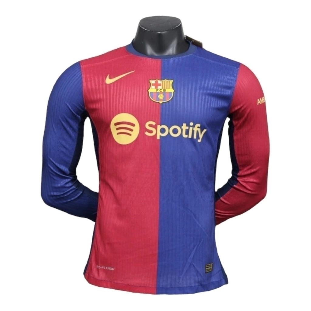 Camisa Barcelona I 24/25 manga longa - Jogador Nike Masculina - Azul e vermelha