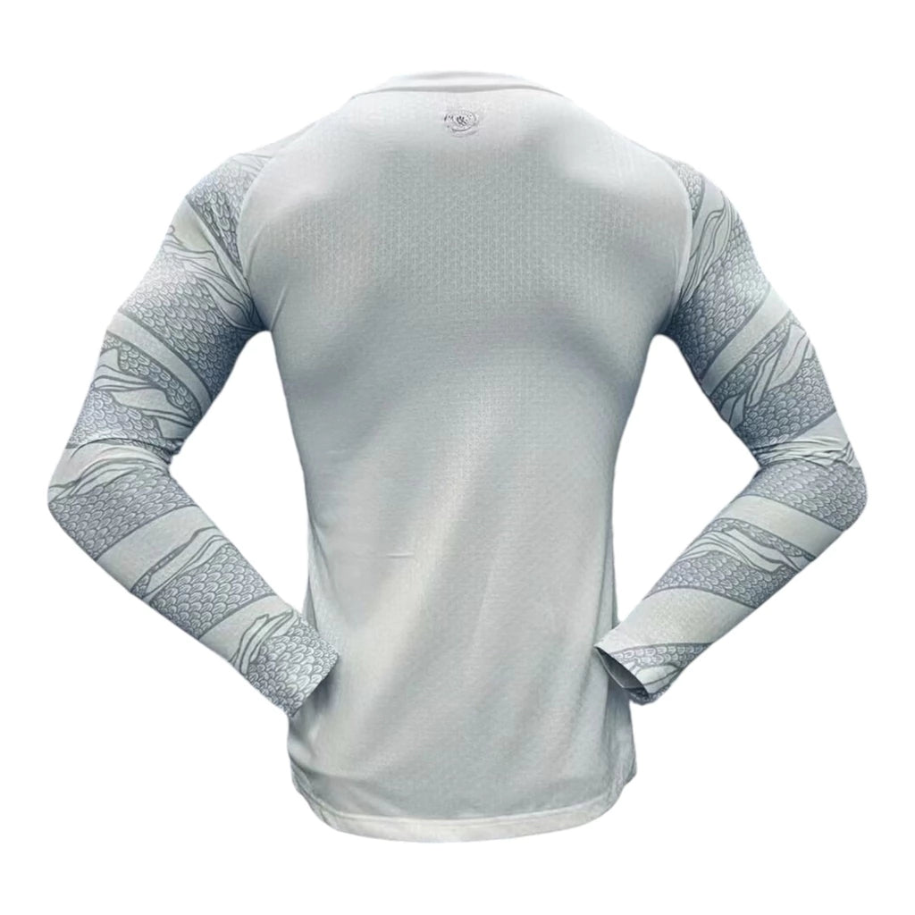 Camisa Manchester City Edição especial 24/25 manga longa - Jogador Puma Masculina - Branca com detalhes em cinza