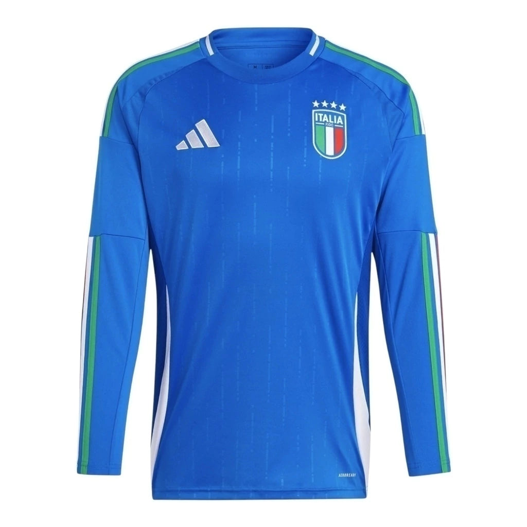 Camisa Seleção Itália I 24/25 manga longa - Torcedor Adidas Masculina - Azul