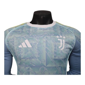 Camisa Juventus II 25/26 manga longa - Jogador Adidas Masculina - Azul com detalhes em branco e amarelo