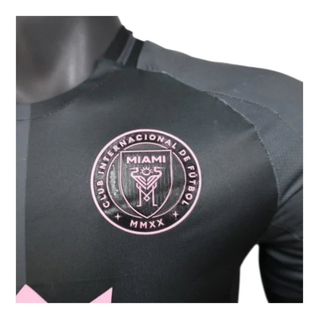 Camisa Inter Miami II 25/26 manga longa - Jogador Adidas Masculina - Preta com detalhes em rosa