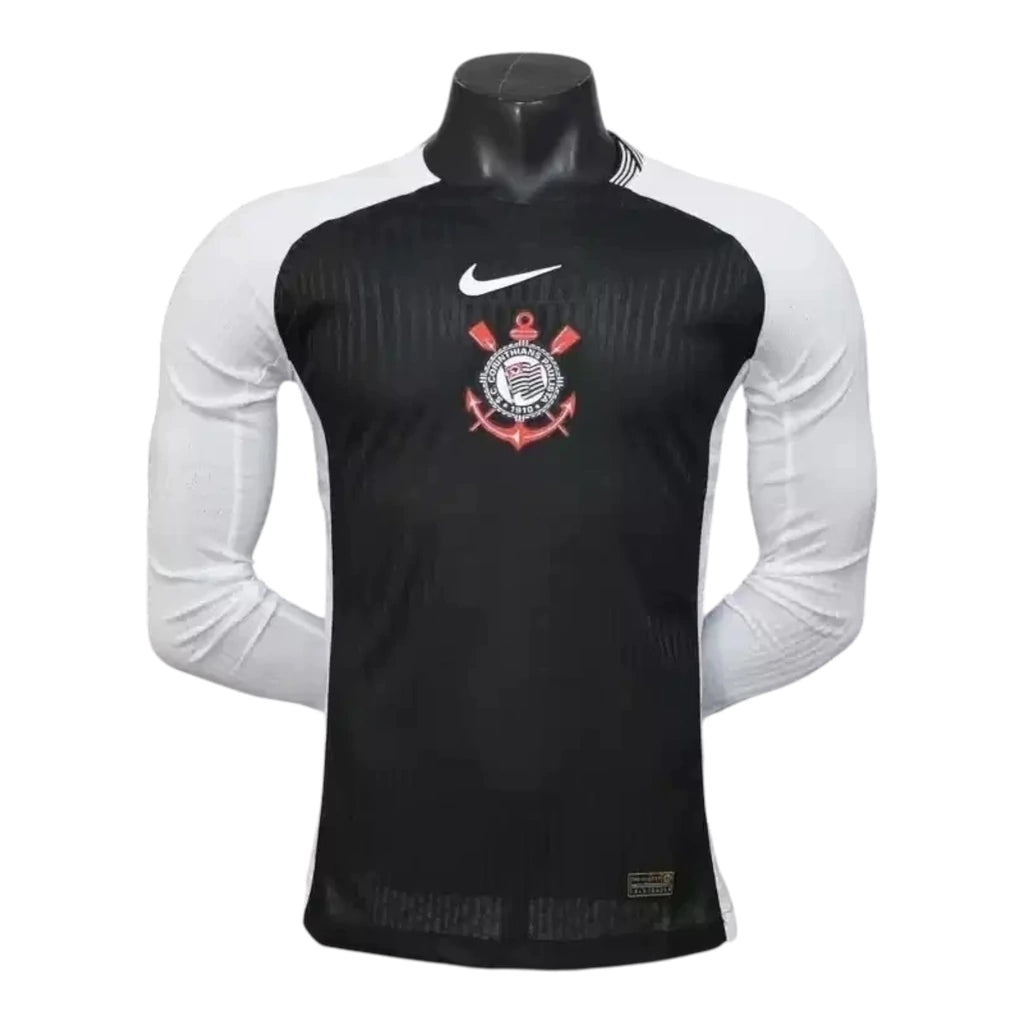 Camisa Corinthians II 25/26 manga longa - Jogador Nike Masculina - Preta e branca