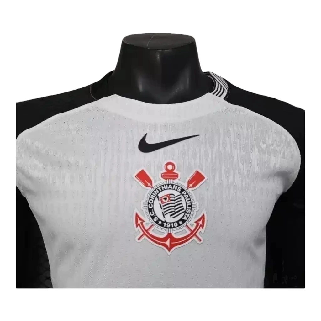 Camisa Corinthians I 25/26 manga longa - Jogador Nike Masculina - Branca e preta