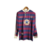 Camisa Retrô Newcastle 1995/1996 manga longa - Adidas Masculina - Vinho com listras em azul e detalhes em branco