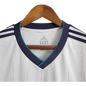 Camisa Retrô Real Madrid I 2012/2013 manga longa - Adidas Masculina - Branca com detalhes em azul