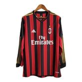 Camisa Retrô AC Milan 2013/2014 manga longa - Masculina Adidas - Preta e vermelha com detalhes em dourado