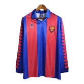Camisa Retrô Barcelona I 1992 manga longa - Masculina Meyba - Azul e vermelha