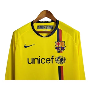 Camisa Retrô Barcelona II 08/09 manga longa - Masculina Nike - Amarela com detalhes em azul e vermelho