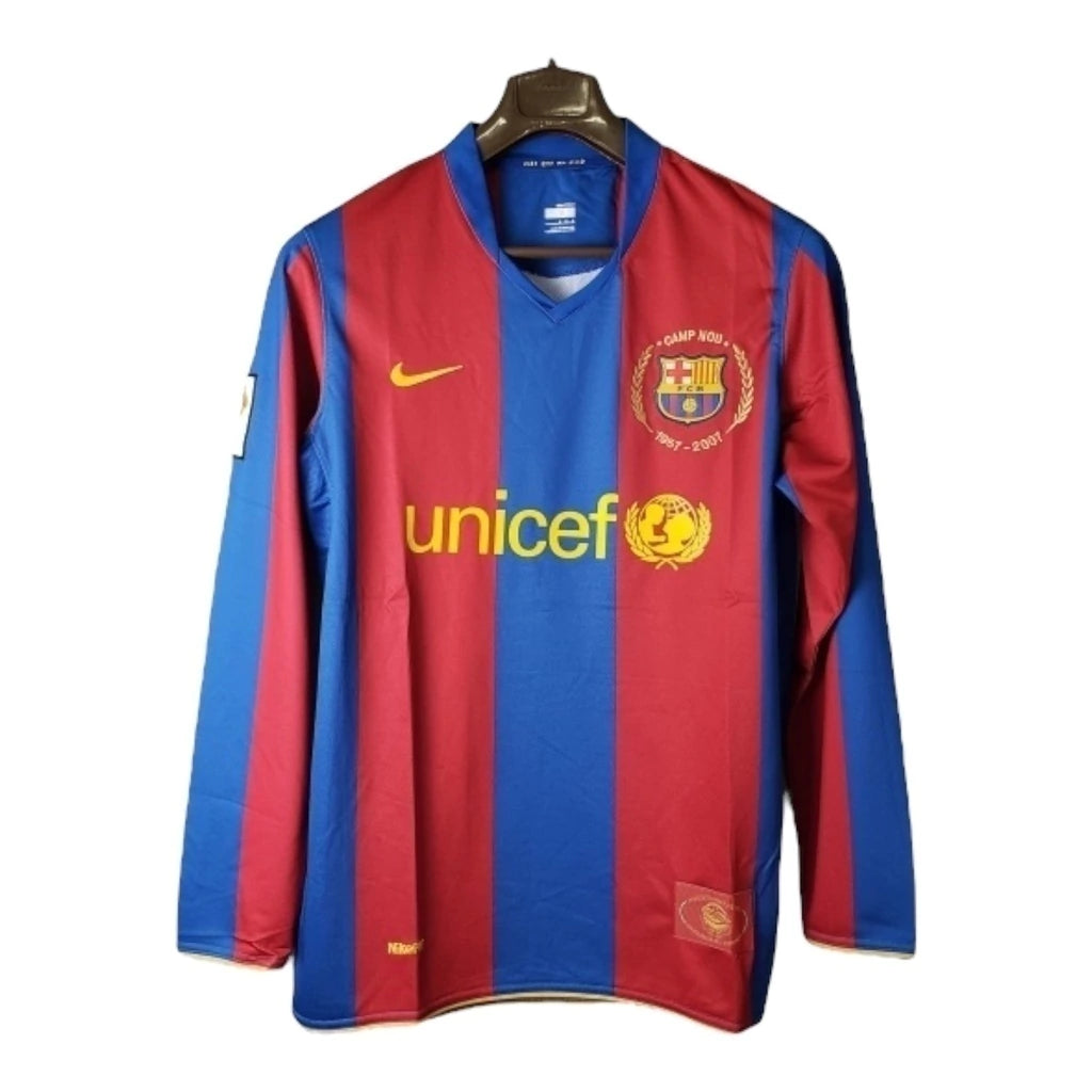 Camisa Retrô Barcelona I 07/08 manga longa - Masculina Nike - Vermelha e azul