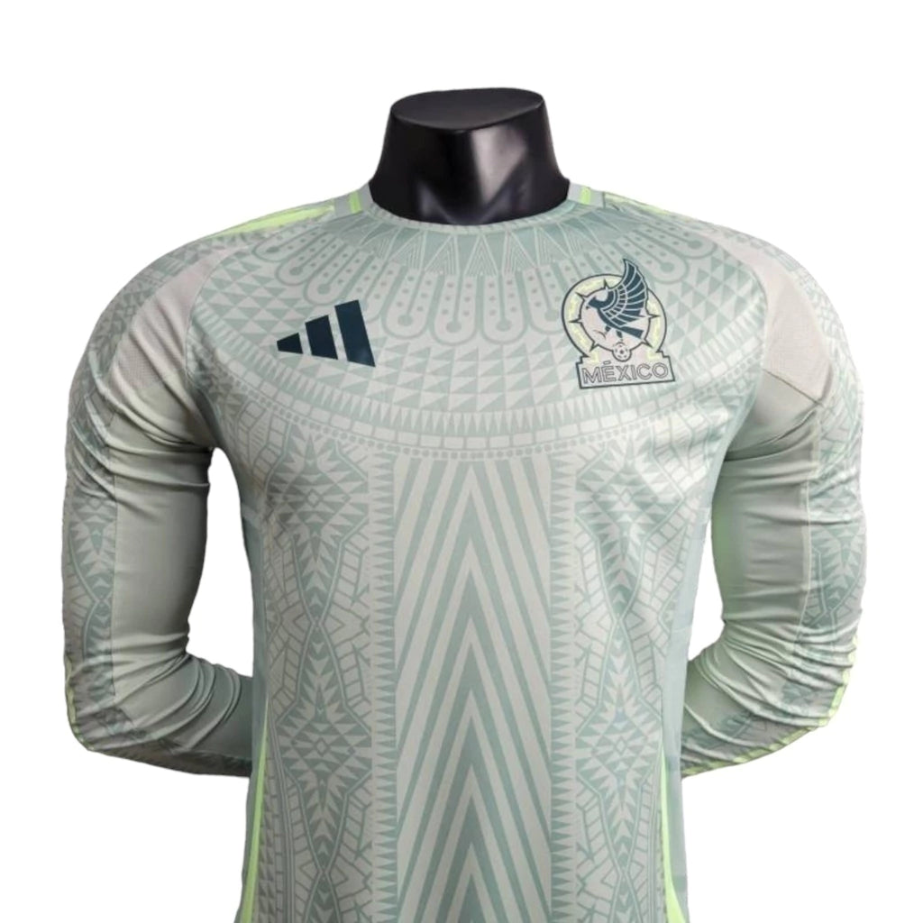 Camisa Seleção do México II 24/25 manga longa - Jogador Adidas Masculina - Branca com detalhes em verde