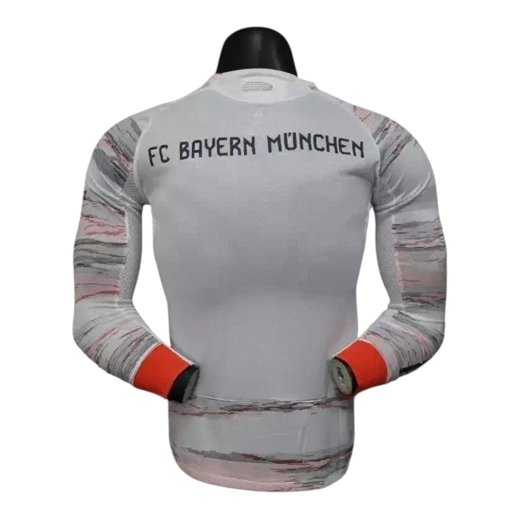 Camisa Bayern de Munique II 25/26 manga longa - Jogador Adidas Masculina - Bege com detalhes em vermelho e azul