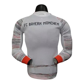 Camisa Bayern de Munique II 25/26 manga longa - Jogador Adidas Masculina - Bege com detalhes em vermelho e azul