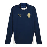 Camisa Seleção Portugal Treino 25/26 manga longa - Torcedor Puma Masculina - Azul com detalhes em branco