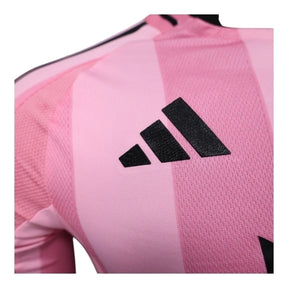 Camisa Inter Miami I 25/26 manga longa - Jogador Adidas Masculina - Rosa com detalhes em preto