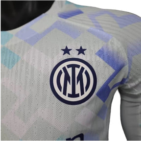 Camisa Inter de Milão II 25/26 manga longa - Jogador Nike Masculina - Branca com detalhes em azul e verde