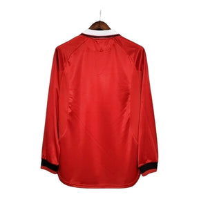 Camisa Retrô Manchester United I 1999/2000 manga longa - Masculina Umbro - Vermelha com detalhes em branco