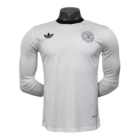 Camisa Seleção Alemanha Edição de Aniversário I 25/26 manga longa - Jogador Adidas Masculina - Branca com detalhes em preto