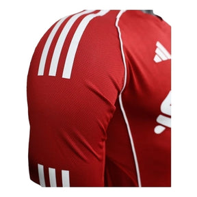 Camisa Liverpool I 25/26 manga longa - Jogador Adidas Masculina - Vermelha com detalhes em branco