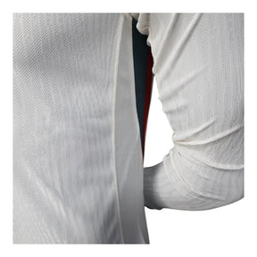 Camisa Chelsea II 25/26 manga longa - Jogador Nike Masculina - Branca com detalhes em azul e vermelho