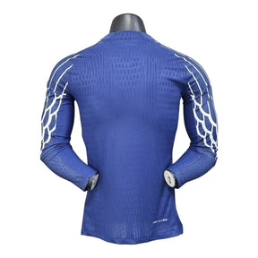 Camisa Paris Saint-Germain Treino 25/26 manga longa - Jogador Jordan Masculina - Azul com detalhes em branco