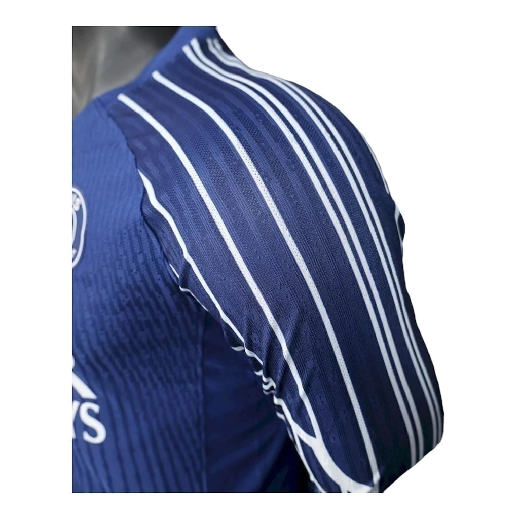Camisa Paris Saint-Germain Treino 25/26 manga longa - Jogador Jordan Masculina - Azul com detalhes em branco